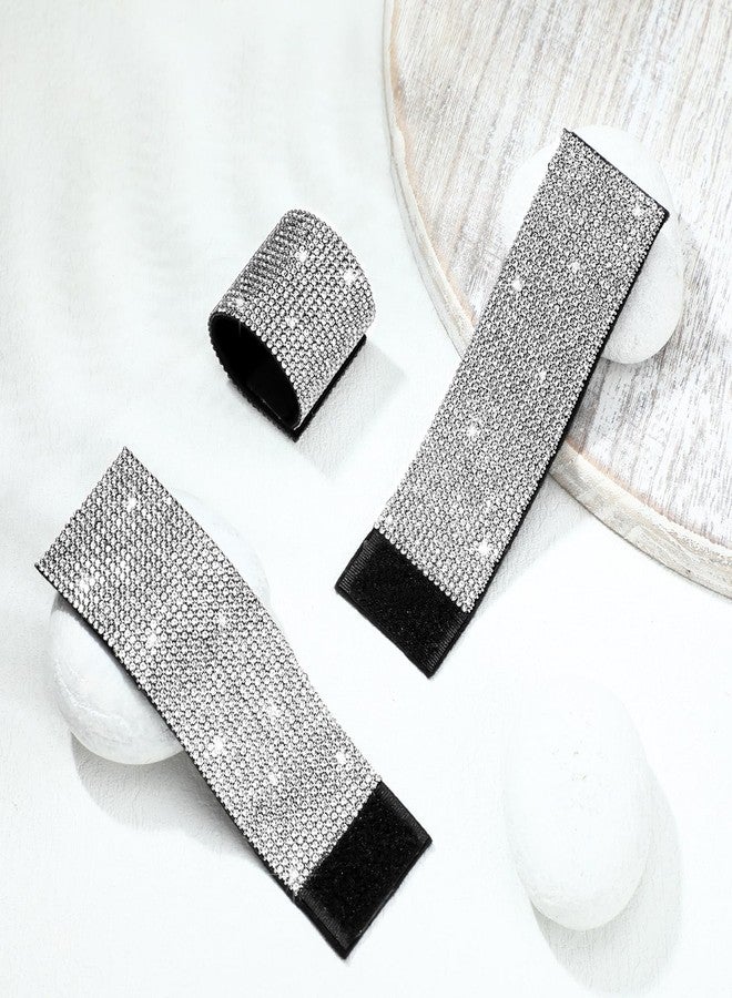 Maysing Cheerleader Crystal Rhinestone Ponytail Holders Stretchy Elastic Scrunchies Hair Tie Cheer Rhinestone Ponytail Cuff Dance Gymnastics Bling Hair Accessories Cheerleading Gifts for Women Hairbands - Image 3